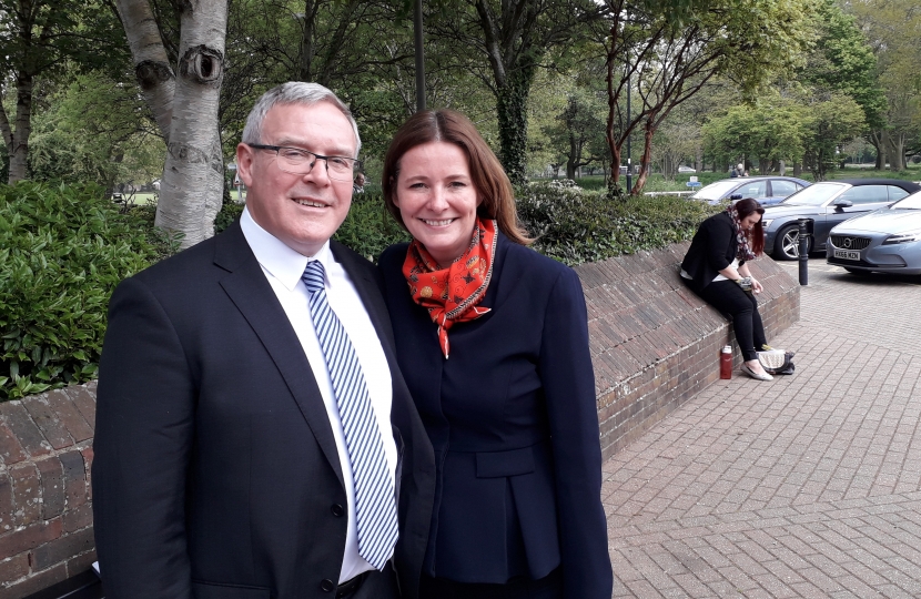 District  Cllr Roy Briscoe (wesbourne elected May 2019) with Gillian Keegan MP